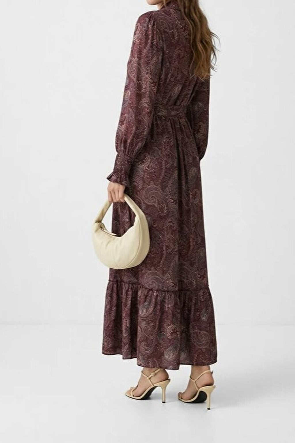 Unlined Shawl Pattern Woven Dress