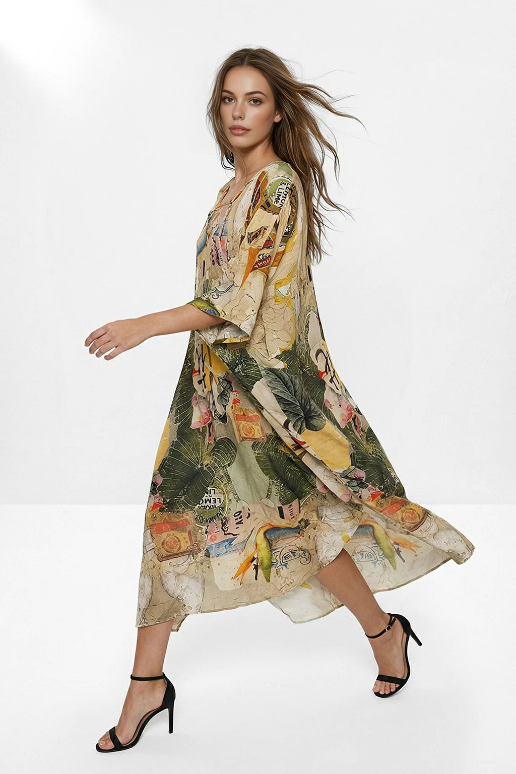 Tropical Patterned Woven Dress