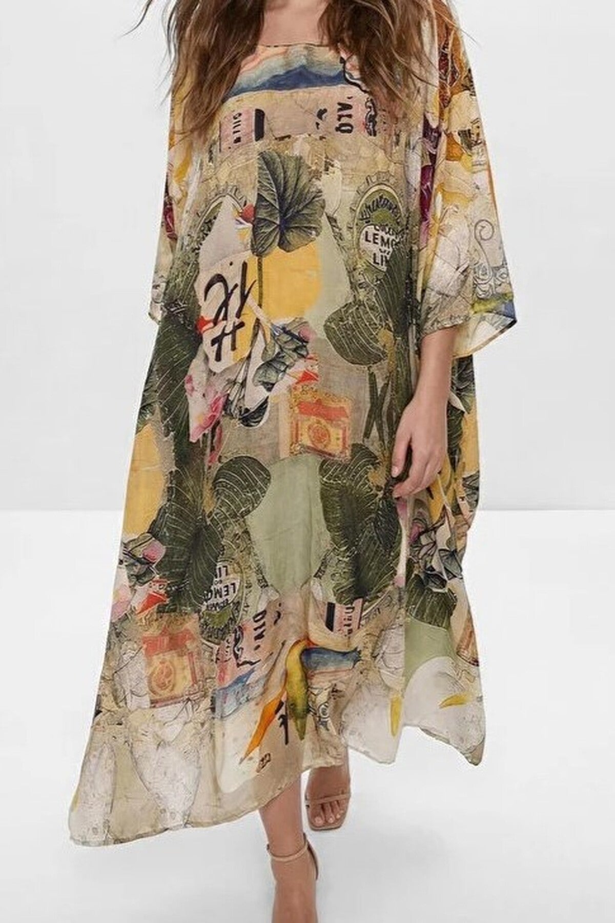 Tropical Patterned Woven Dress
