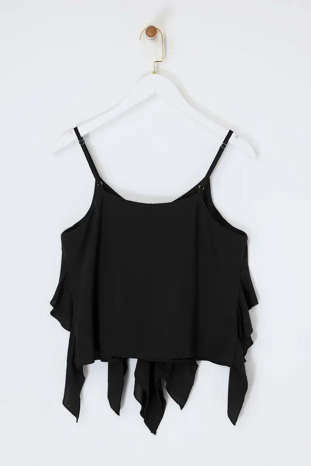 V Neck Sleeveless Layered Asymmetric Blouse