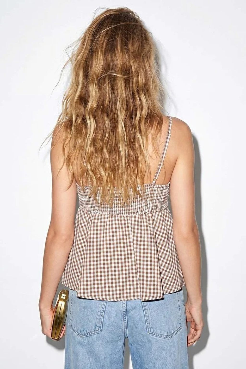 Bow Neck Strappy Woven Blouse