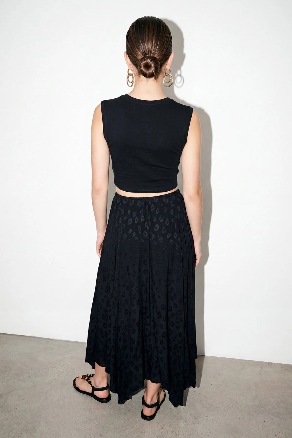 Jacquard Panelled Midi Skirt
