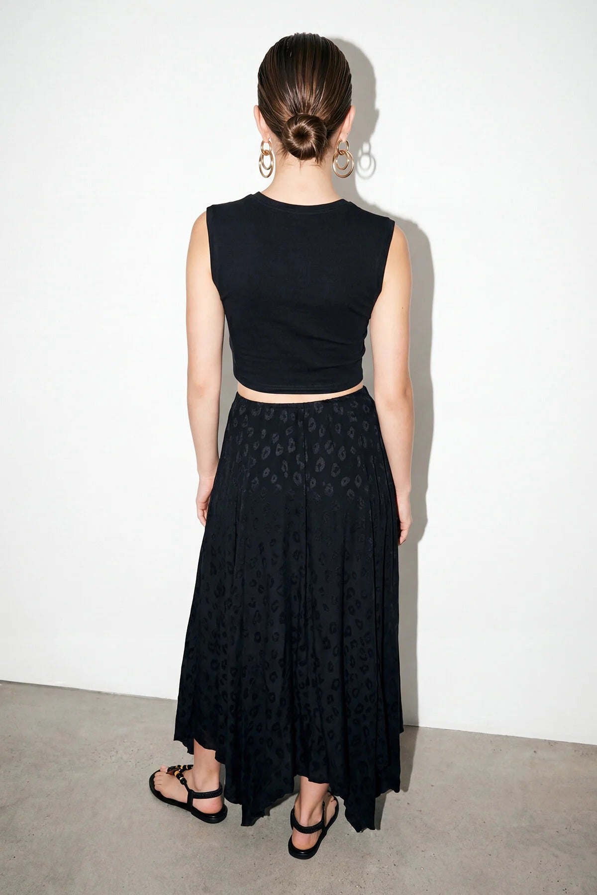 Jacquard Panelled Midi Skirt