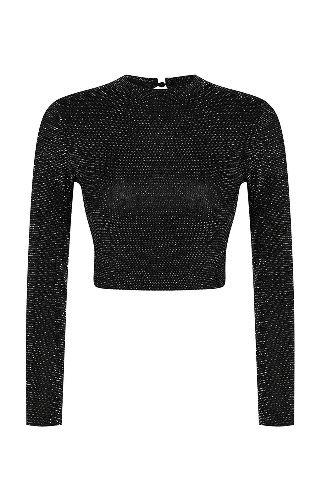 Crop Blouse with Back Detail and Glittery Embellishments