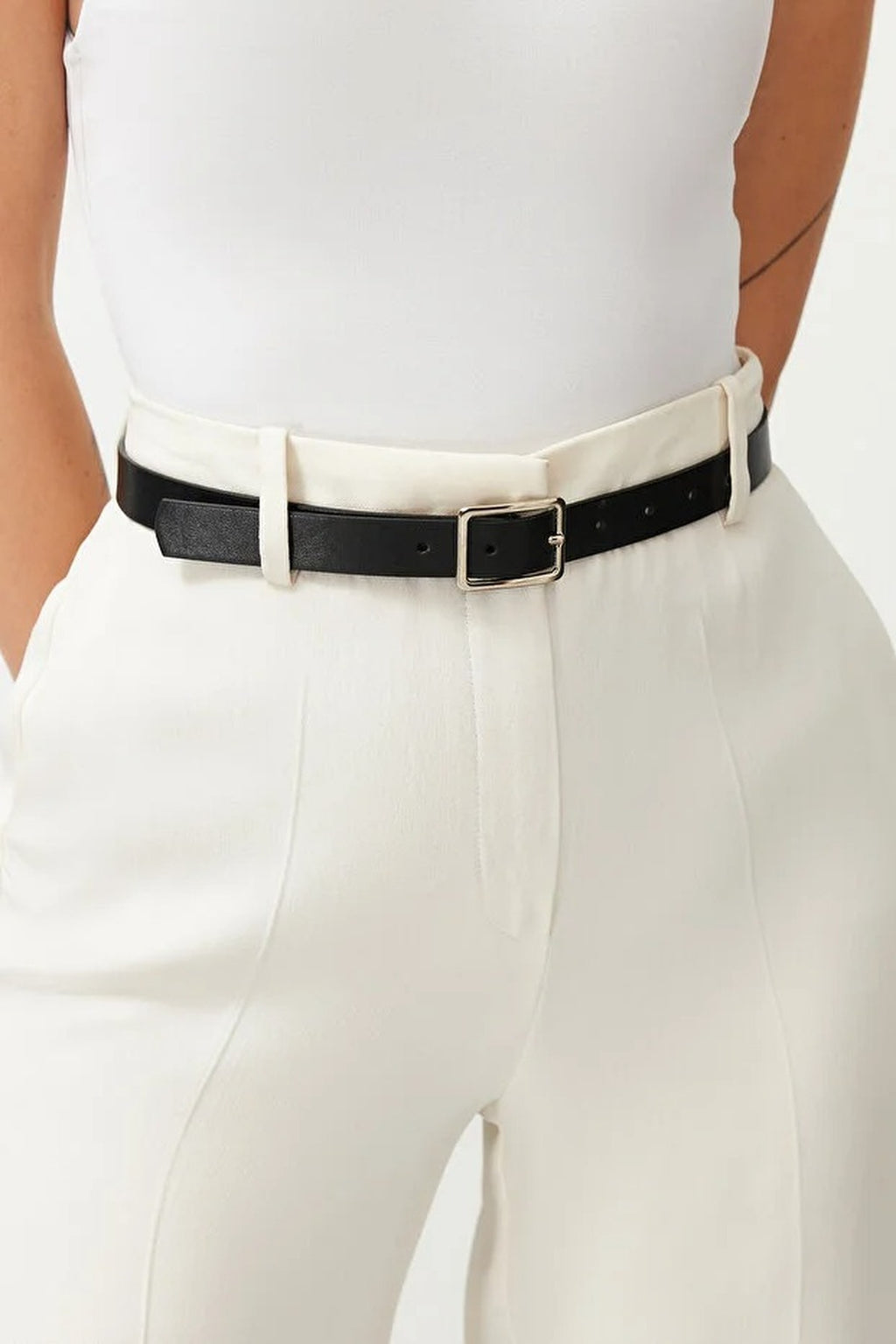 Double Pack Square Buckle Women's Belt