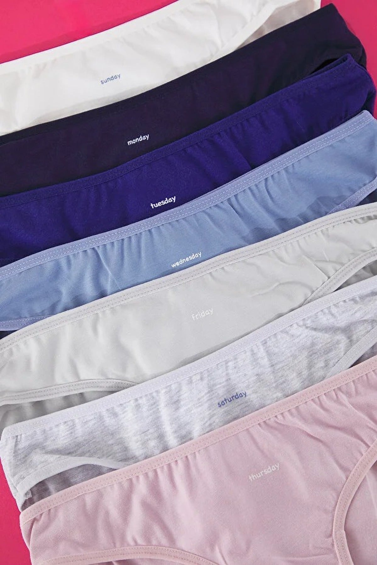 7-Pack Cotton Classic Knitted Panties with Slogan