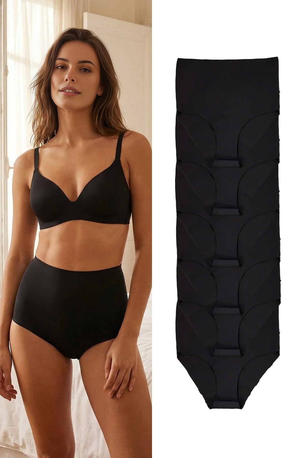 6-Pack Micro Seamless Laser Cut High Waist Hipster Knitted Panties