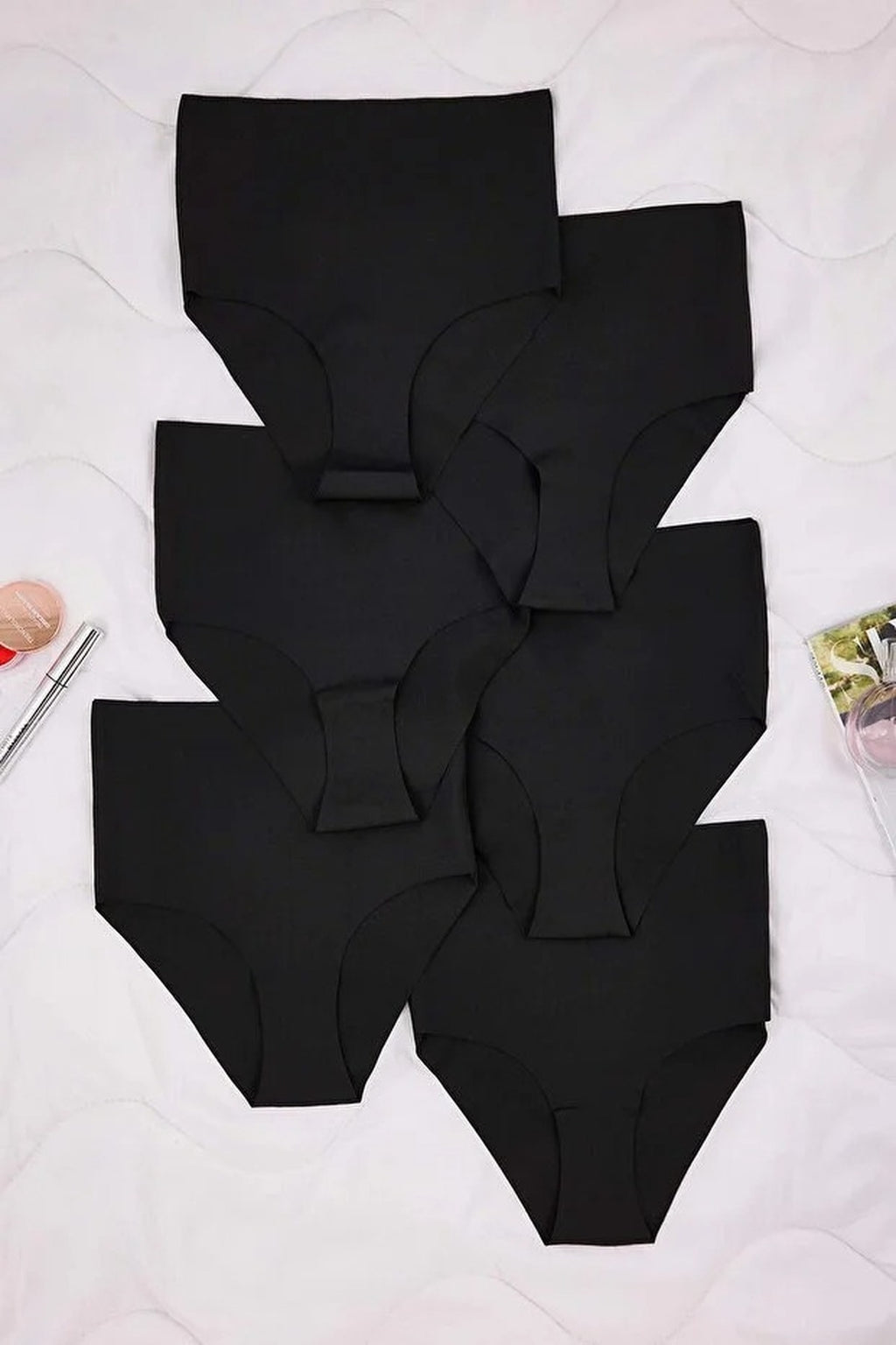 6-Pack Micro Seamless Laser Cut High Waist Hipster Knitted Panties