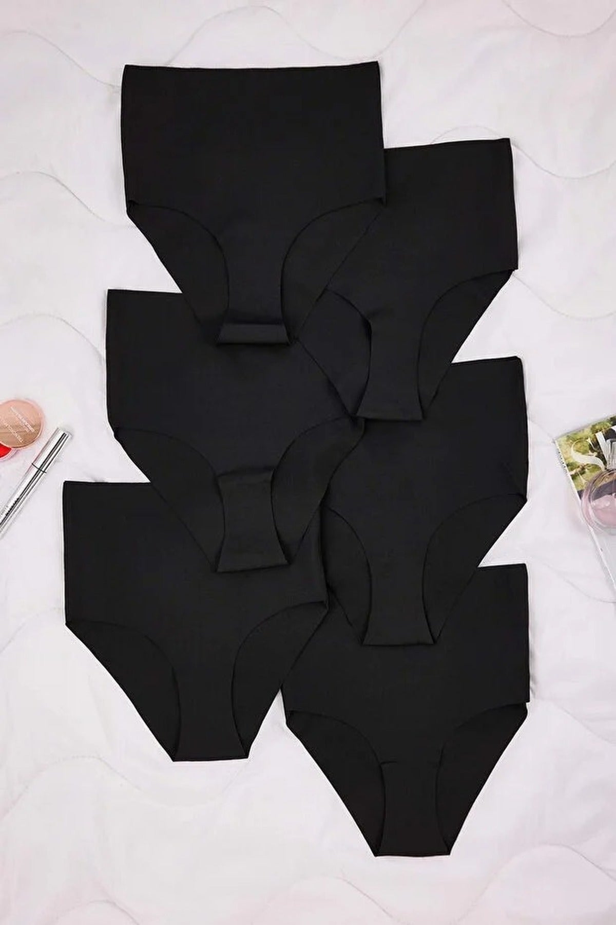 6-Pack Micro Seamless Laser Cut High Waist Hipster Knitted Panties