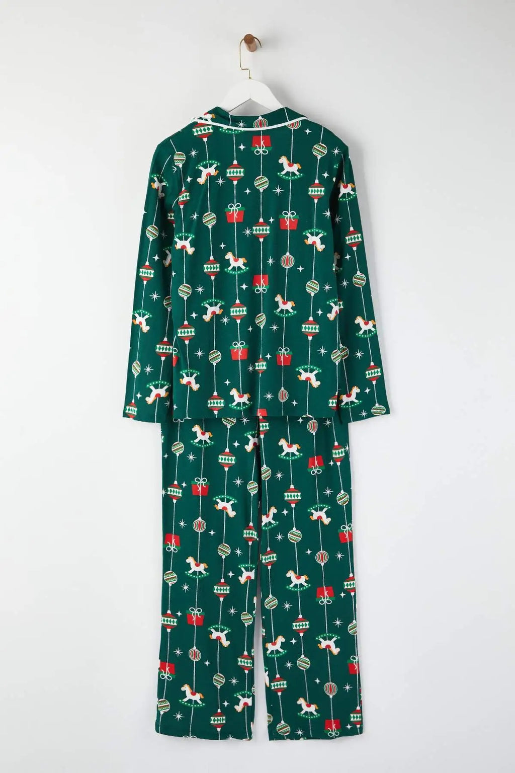 Christmas Themed Collared Long Sleeve Pyjama Set