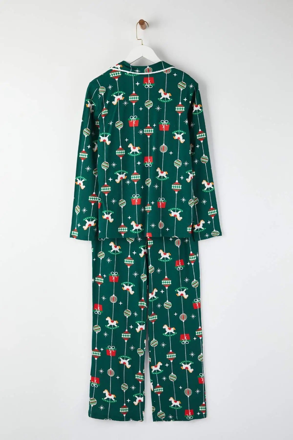 Christmas Themed Collared Long Sleeve Pyjama Set