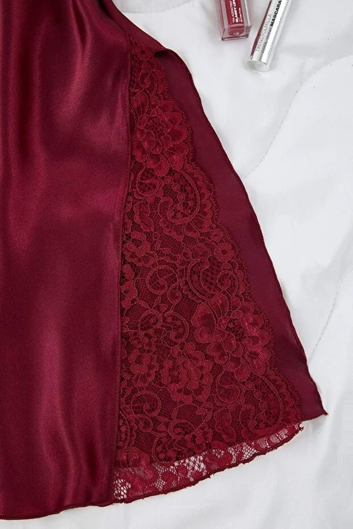 Satin Nightdress with Slit Detail