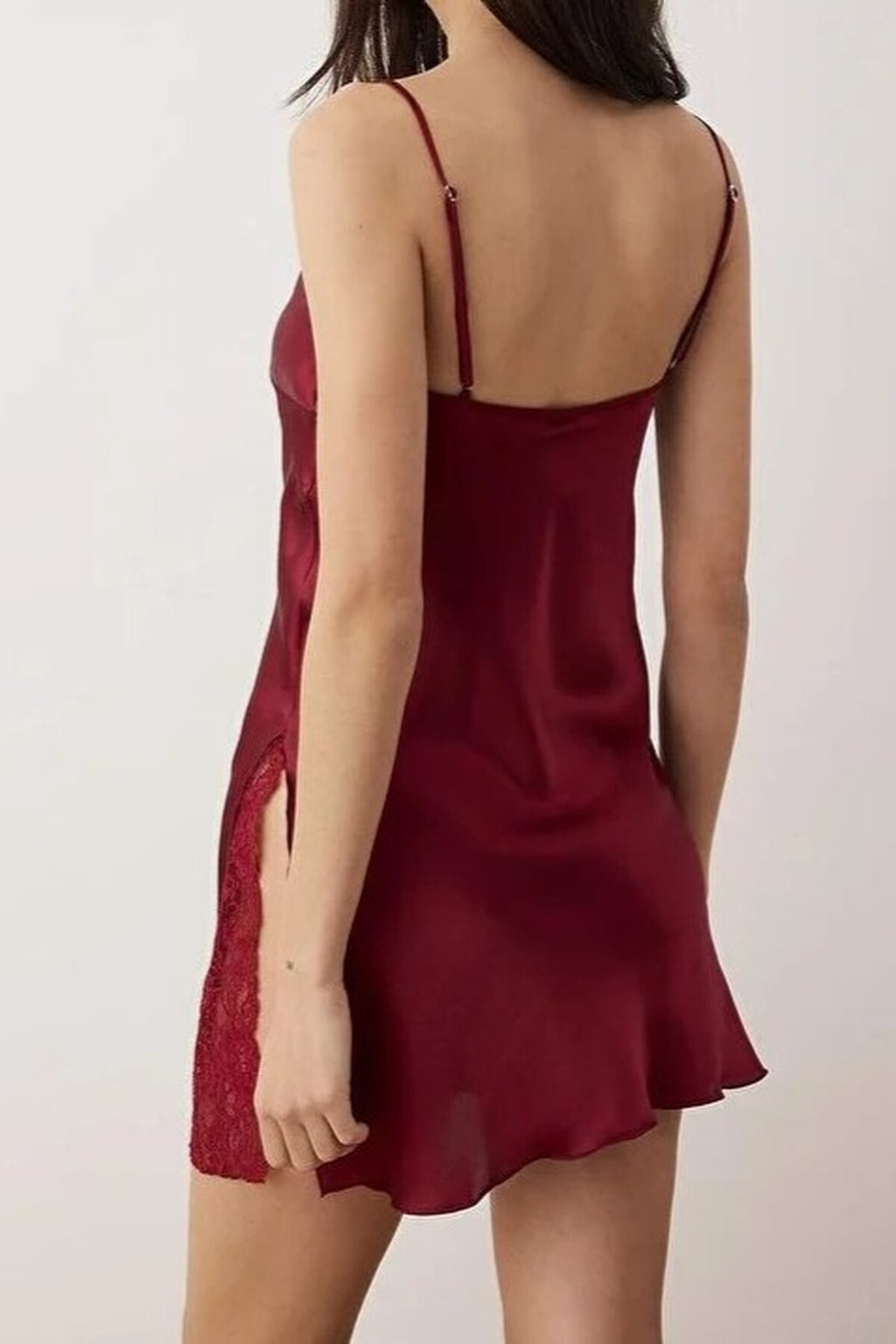 Satin Nightdress with Slit Detail