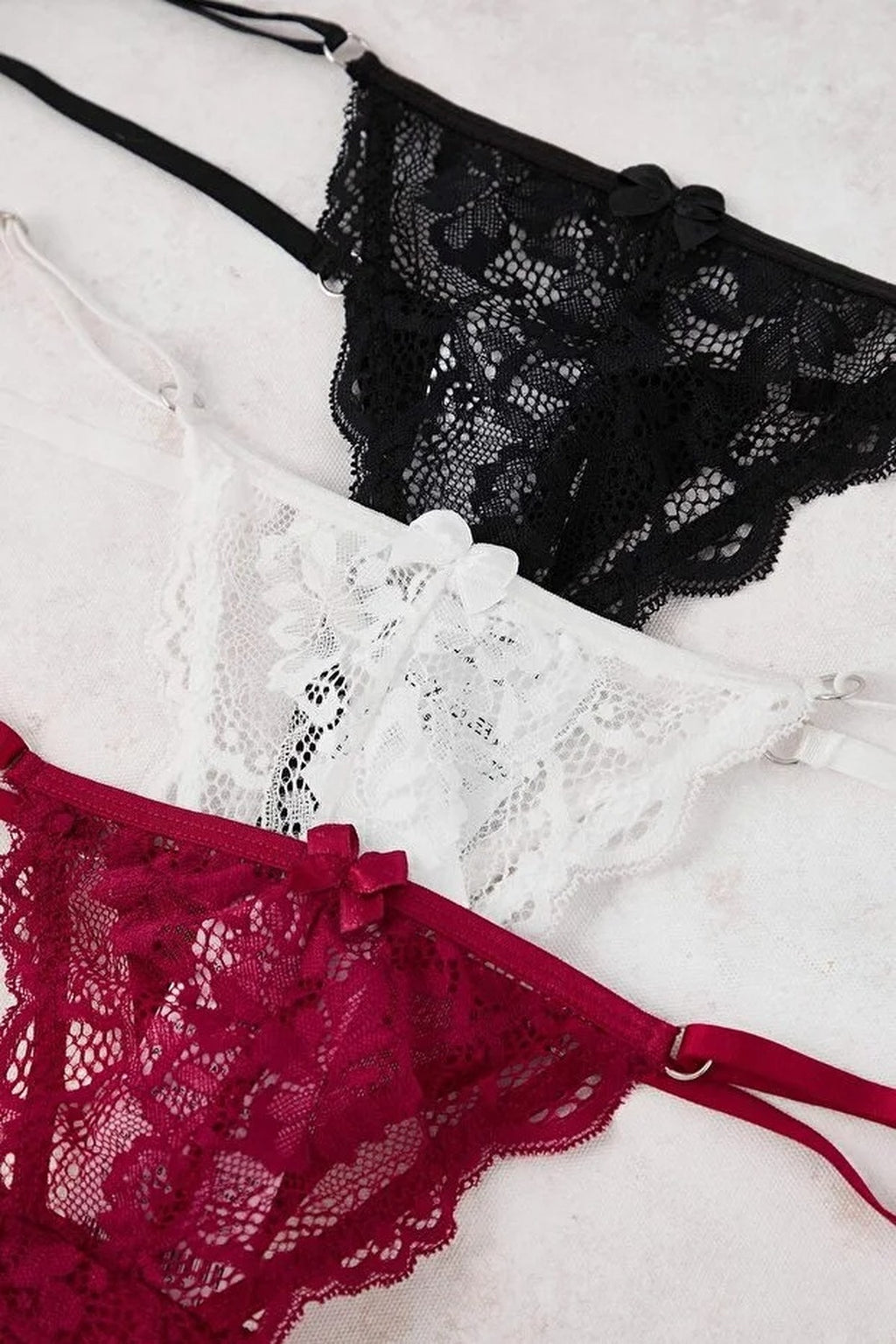 3-Pack Lace Print Thong Panties