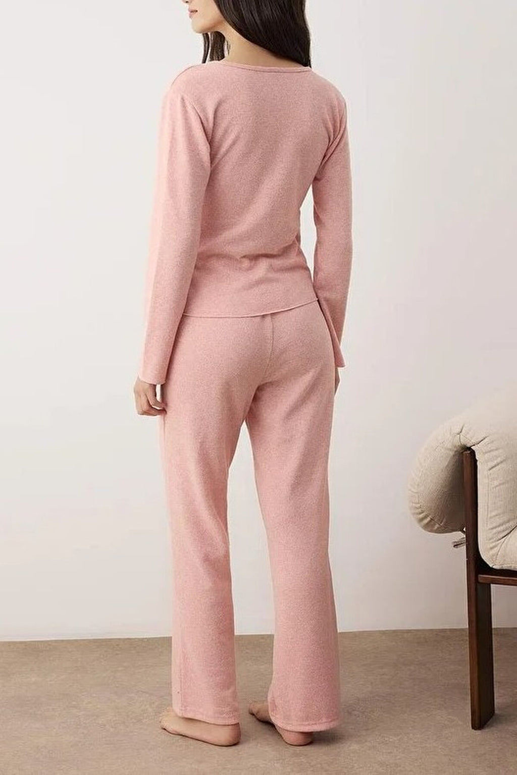 2-Piece Wrap-Around Soft Touch Winter Knitted Pajama Set