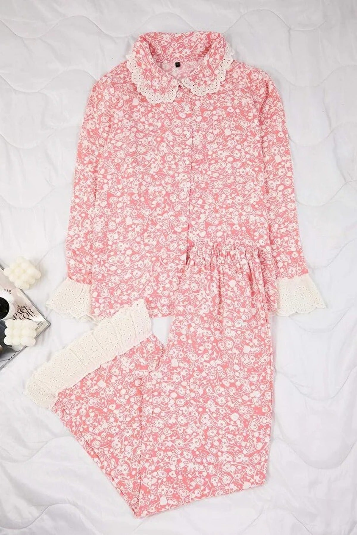 2-Piece Floral Viscose Woven Pajama Set