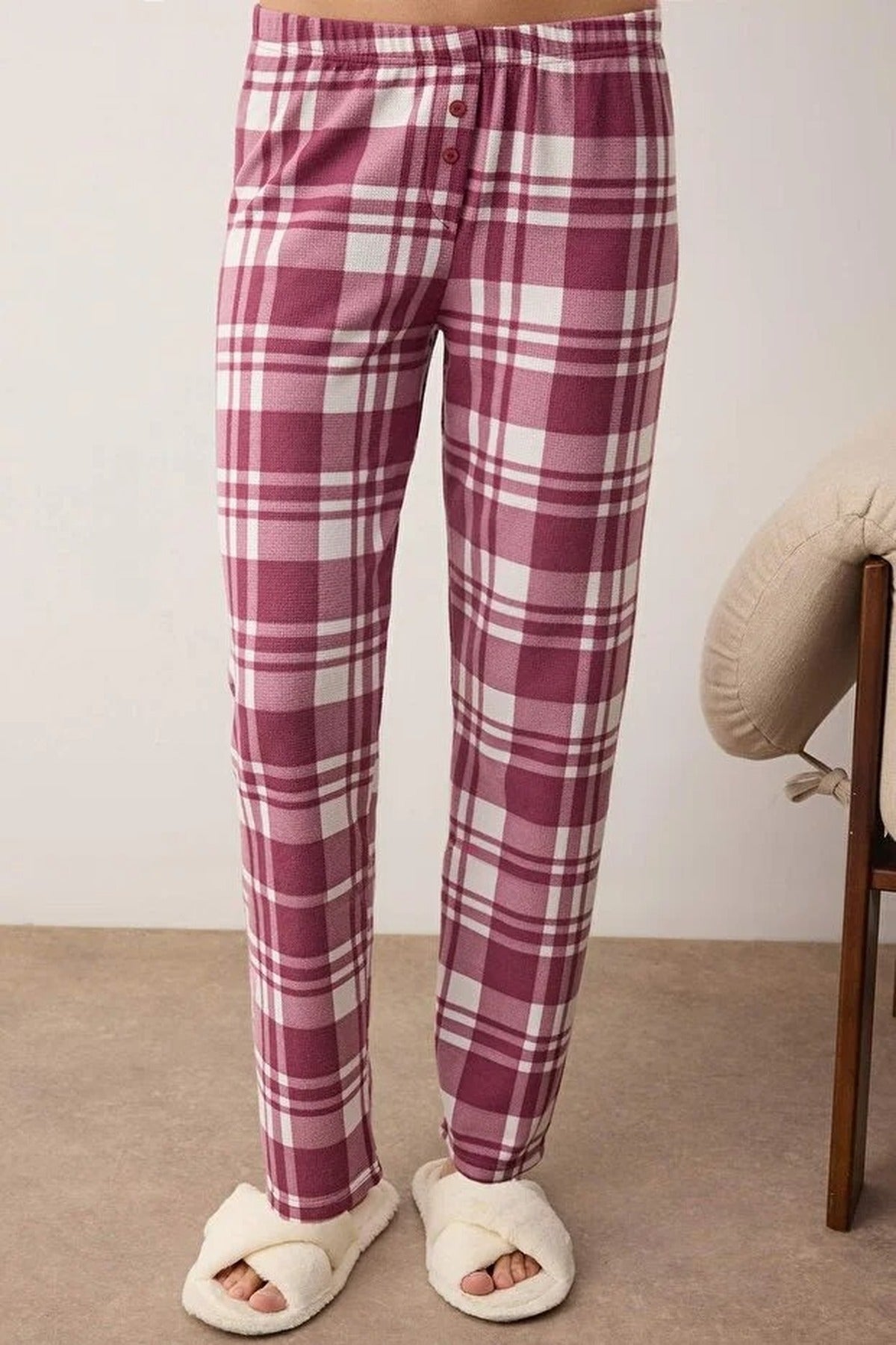 2-Piece Zippered Soft Winter Waffle Knit Pajama Set