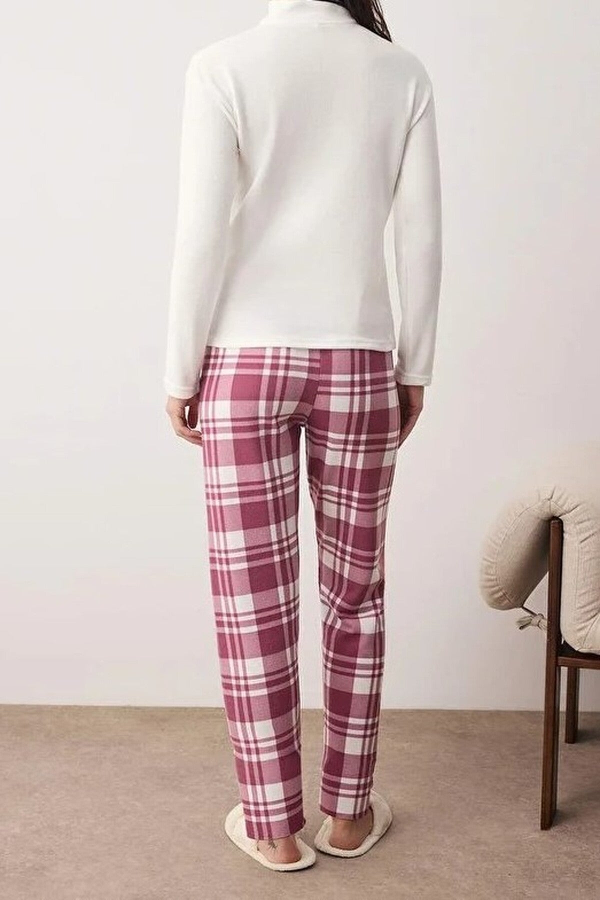 2-Piece Zippered Soft Winter Waffle Knit Pajama Set
