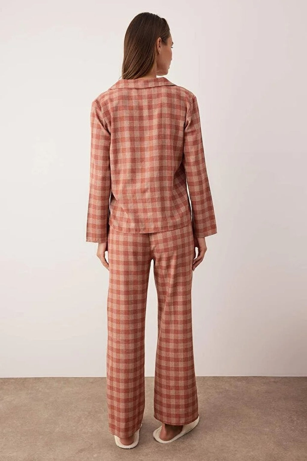 2-Piece Cotton Winter Plaid Flannel Woven Pajama Set