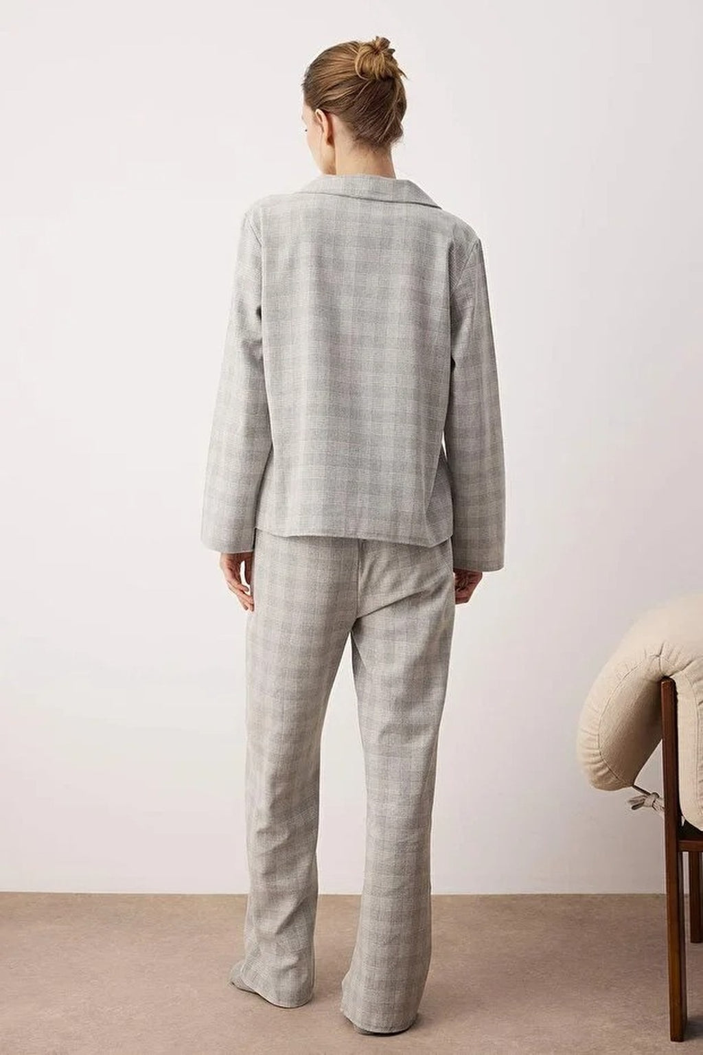 2-Piece Cotton Winter Plaid Flannel Woven Pajama Set