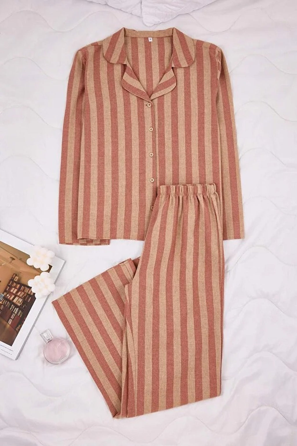 2-Piece Cotton Winter Plaid Flannel Woven Pajama Set