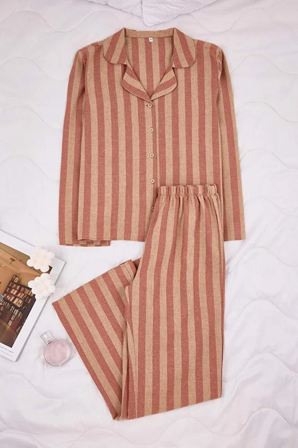 2-Piece Cotton Winter Plaid Flannel Woven Pajama Set