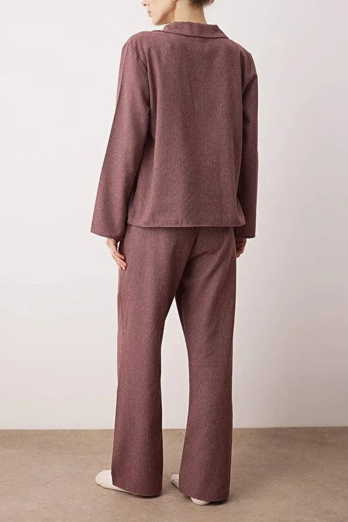 2-Piece Cotton Winter Plaid Flannel Woven Pajama Set