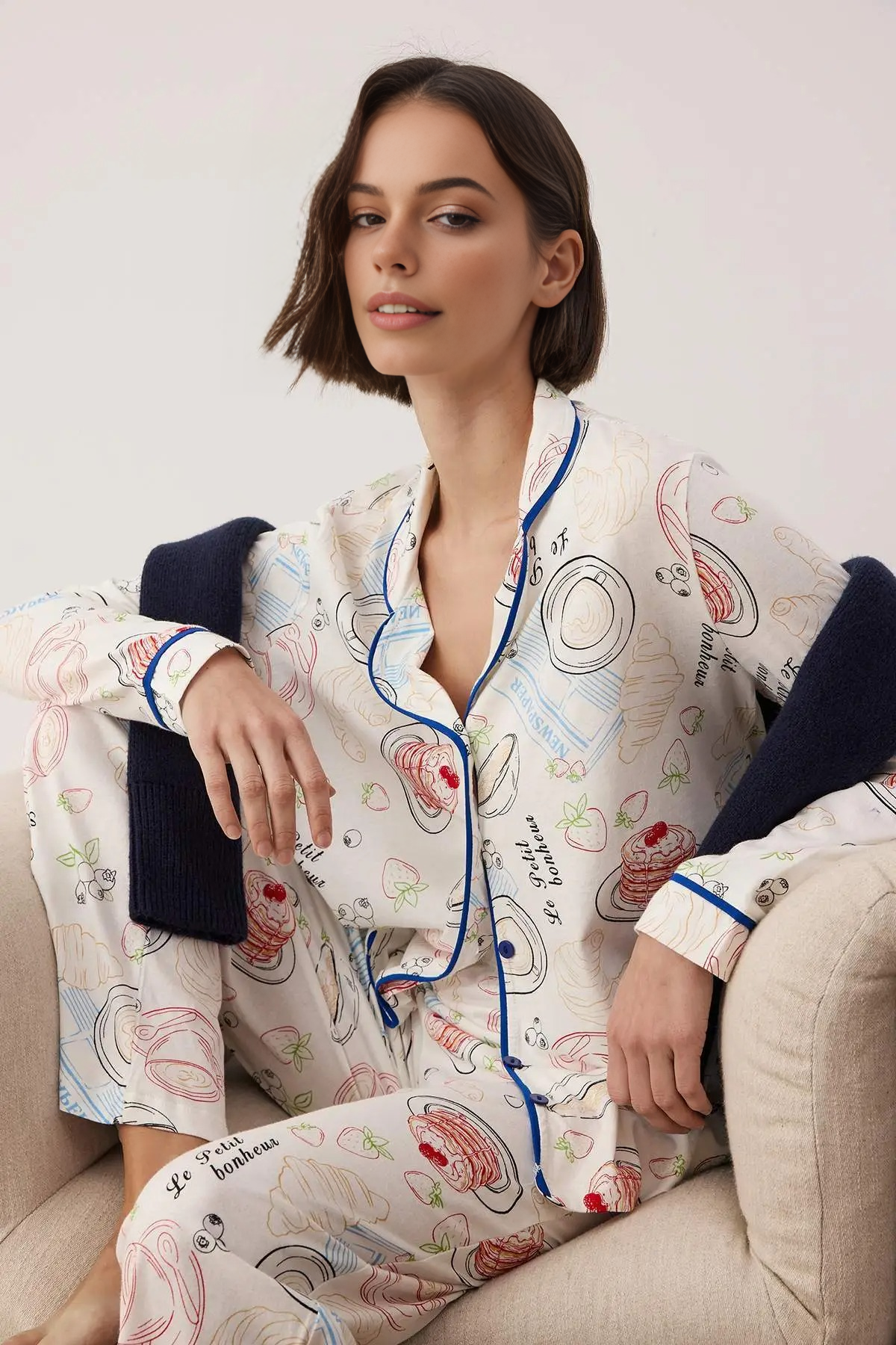 2-Piece 100% Cotton Printed Knitted Pajama Set