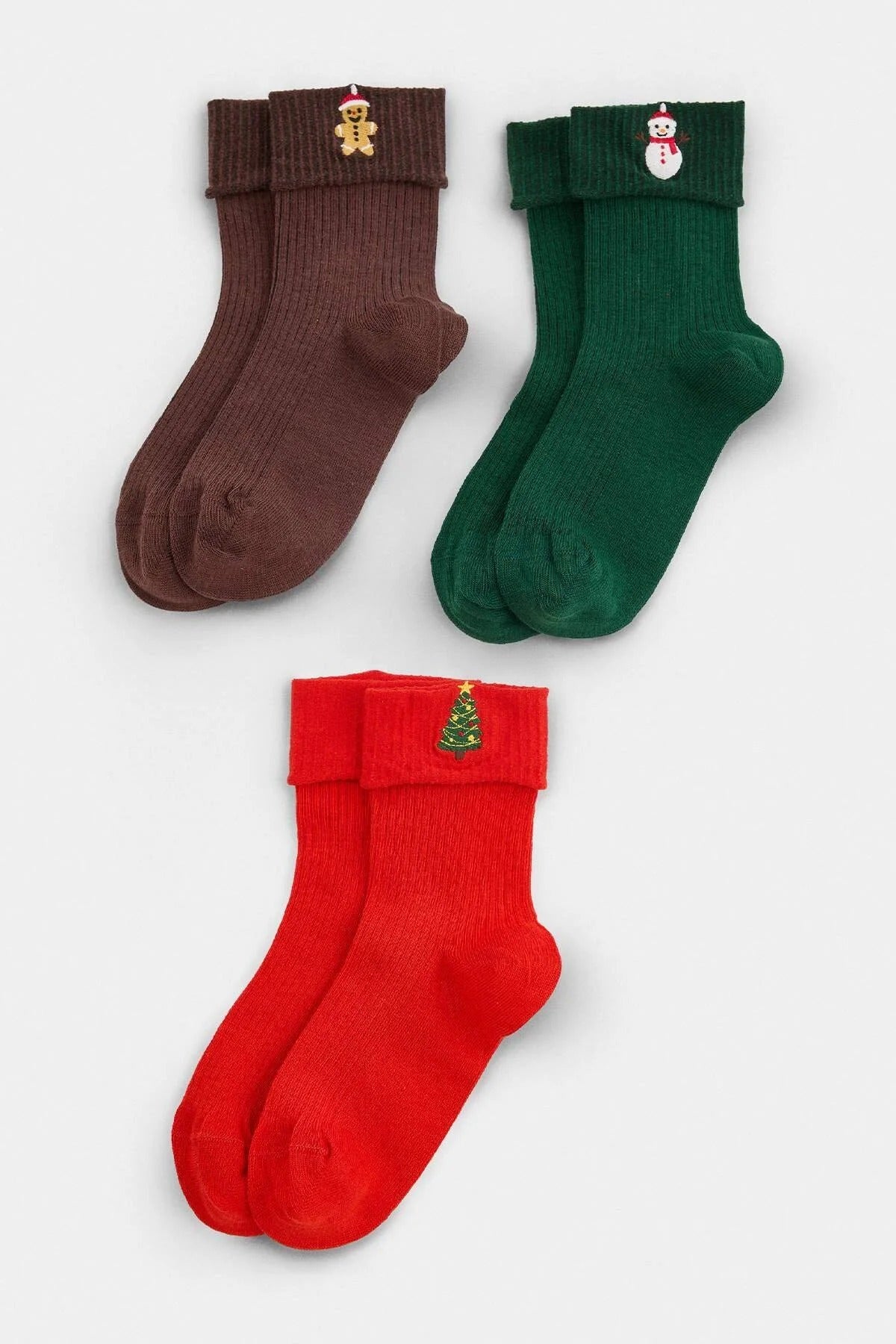 3 Pack Cotton Blend Christmas Themed Jacquard Knit Socks