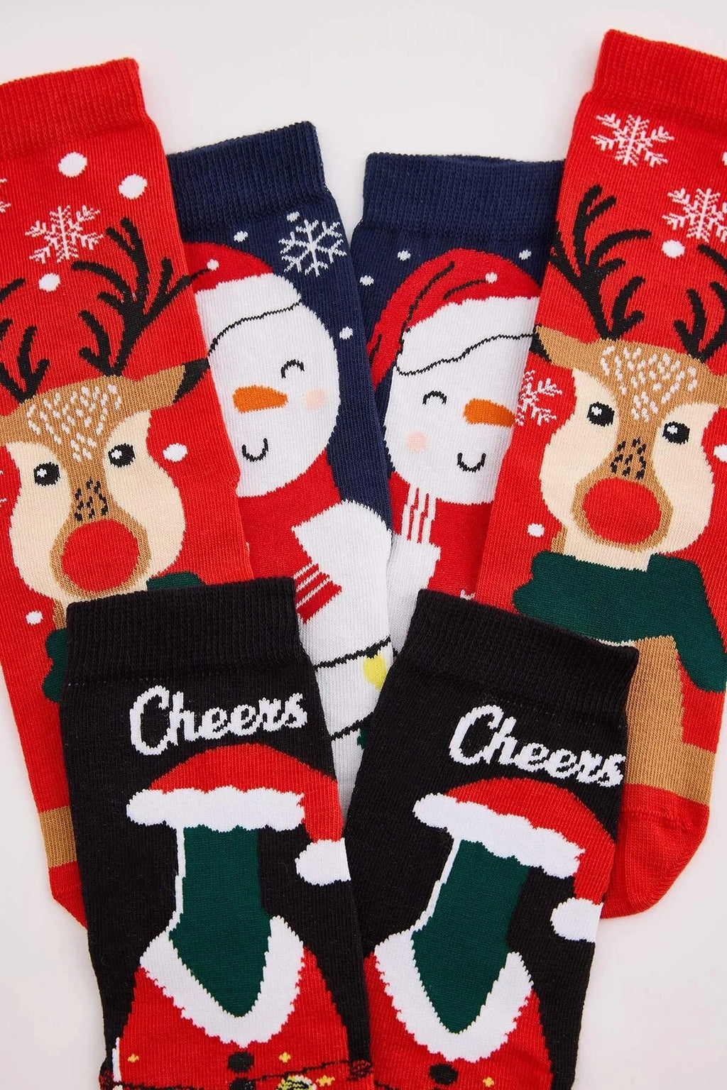 3 Pack Cotton Blend Christmas Jacquard Knit Socks