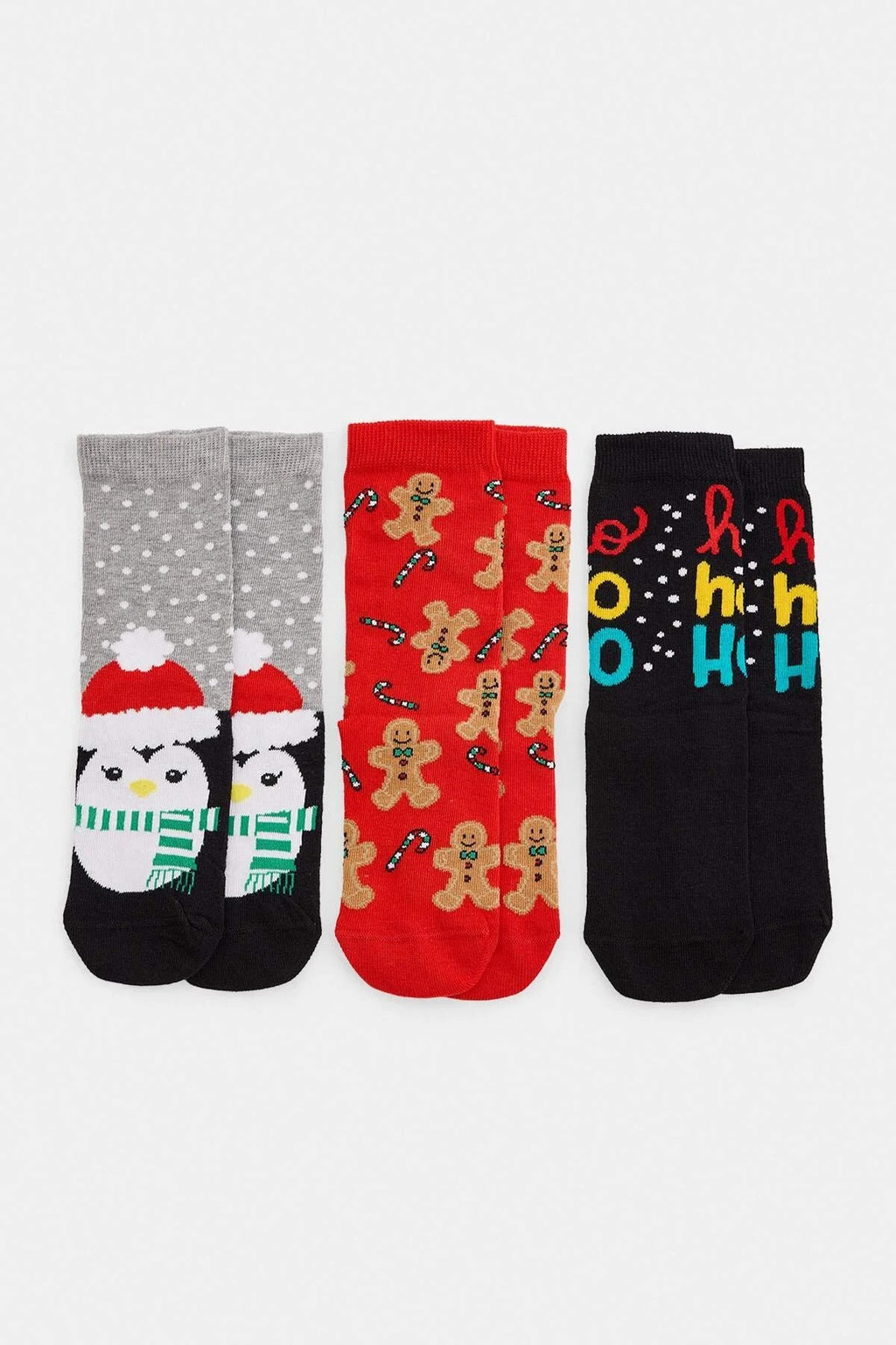 3 Pack Cotton Blend Christmas Jacquard Knit Socks