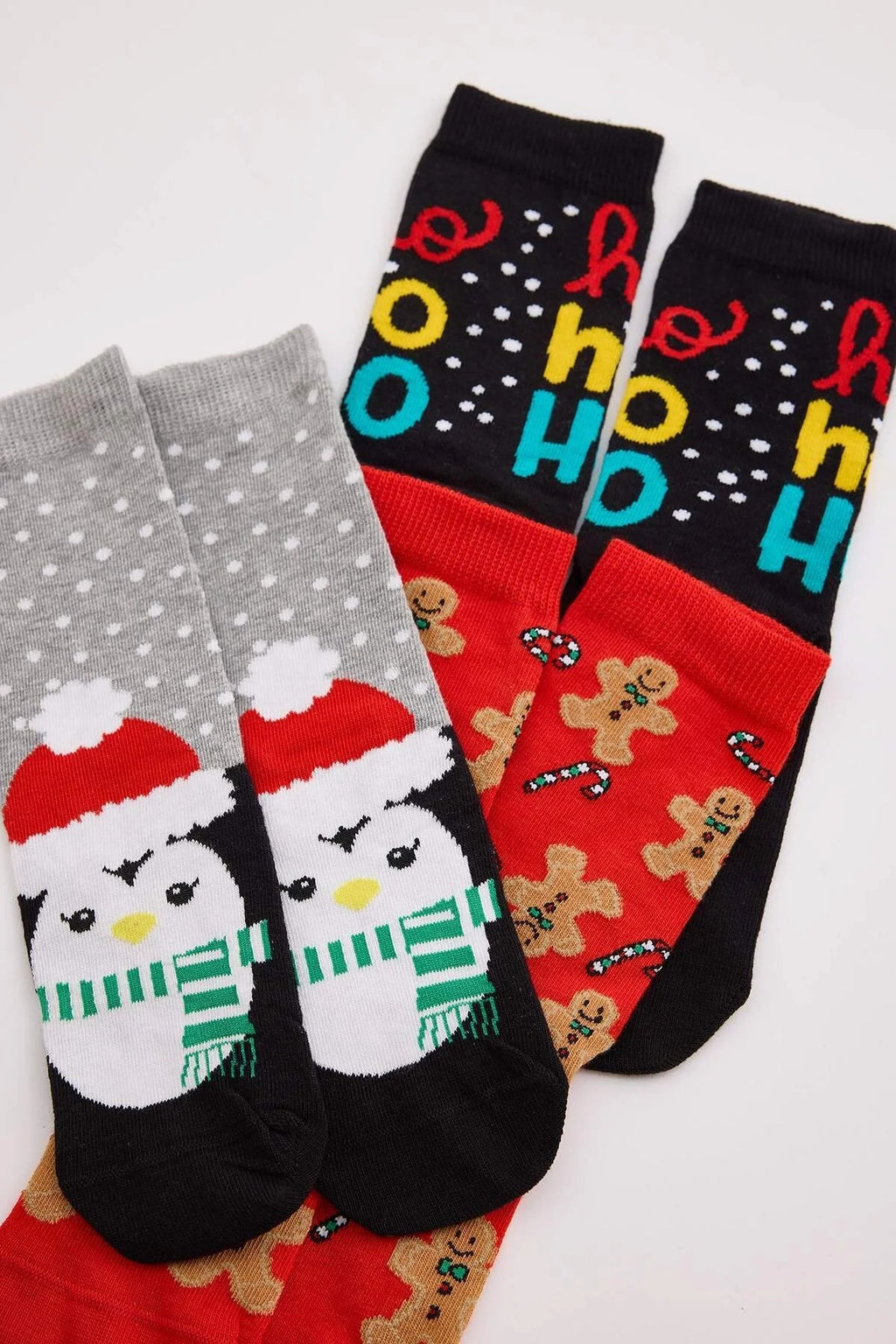 3 Pack Cotton Blend Christmas Jacquard Knit Socks