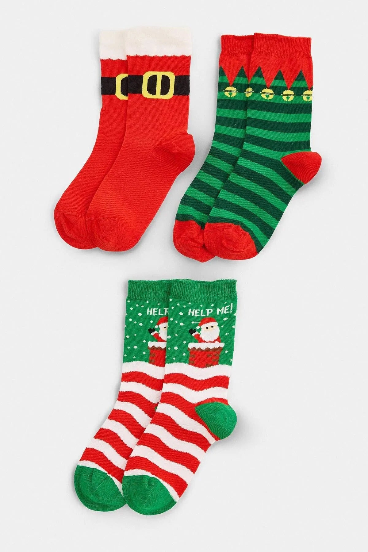 3 Pack Cotton Blend Christmas Jacquard Knit Socks