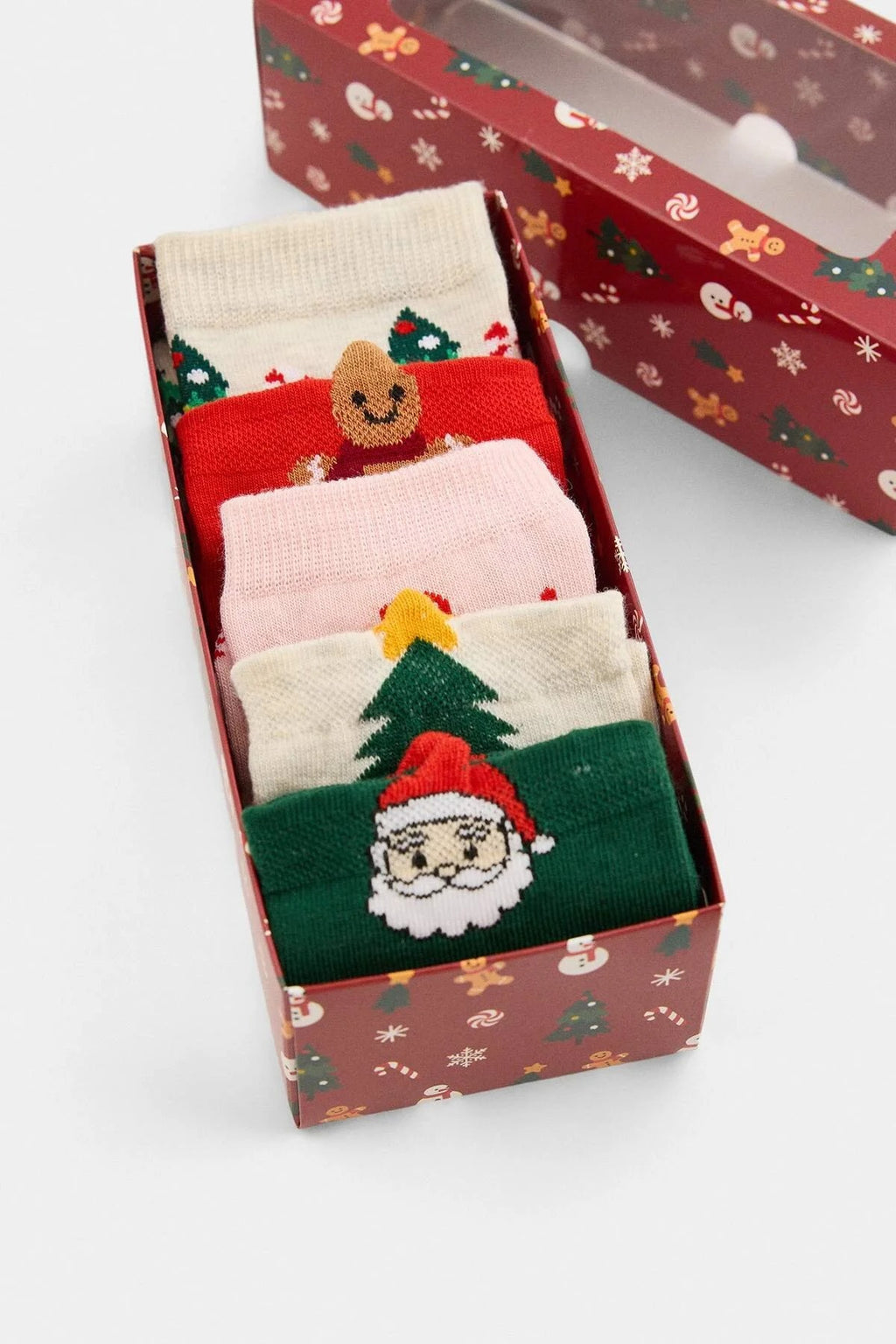 5 Pack Knitted Christmas Jacquard Socks