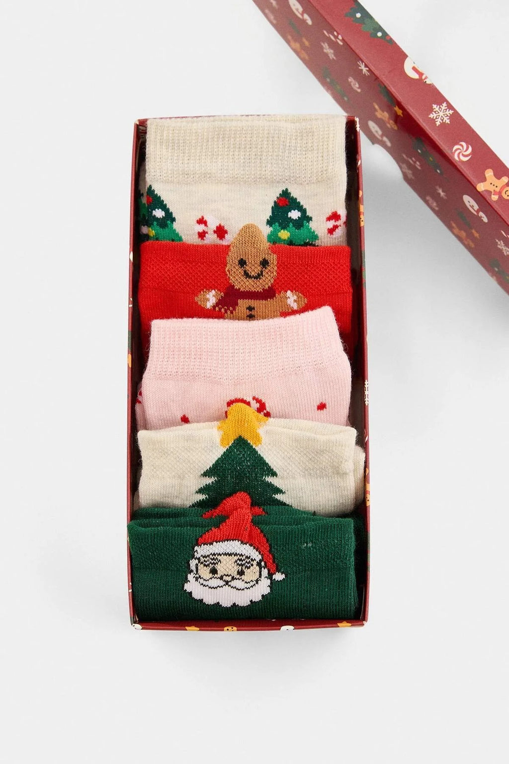5 Pack Knitted Christmas Jacquard Socks