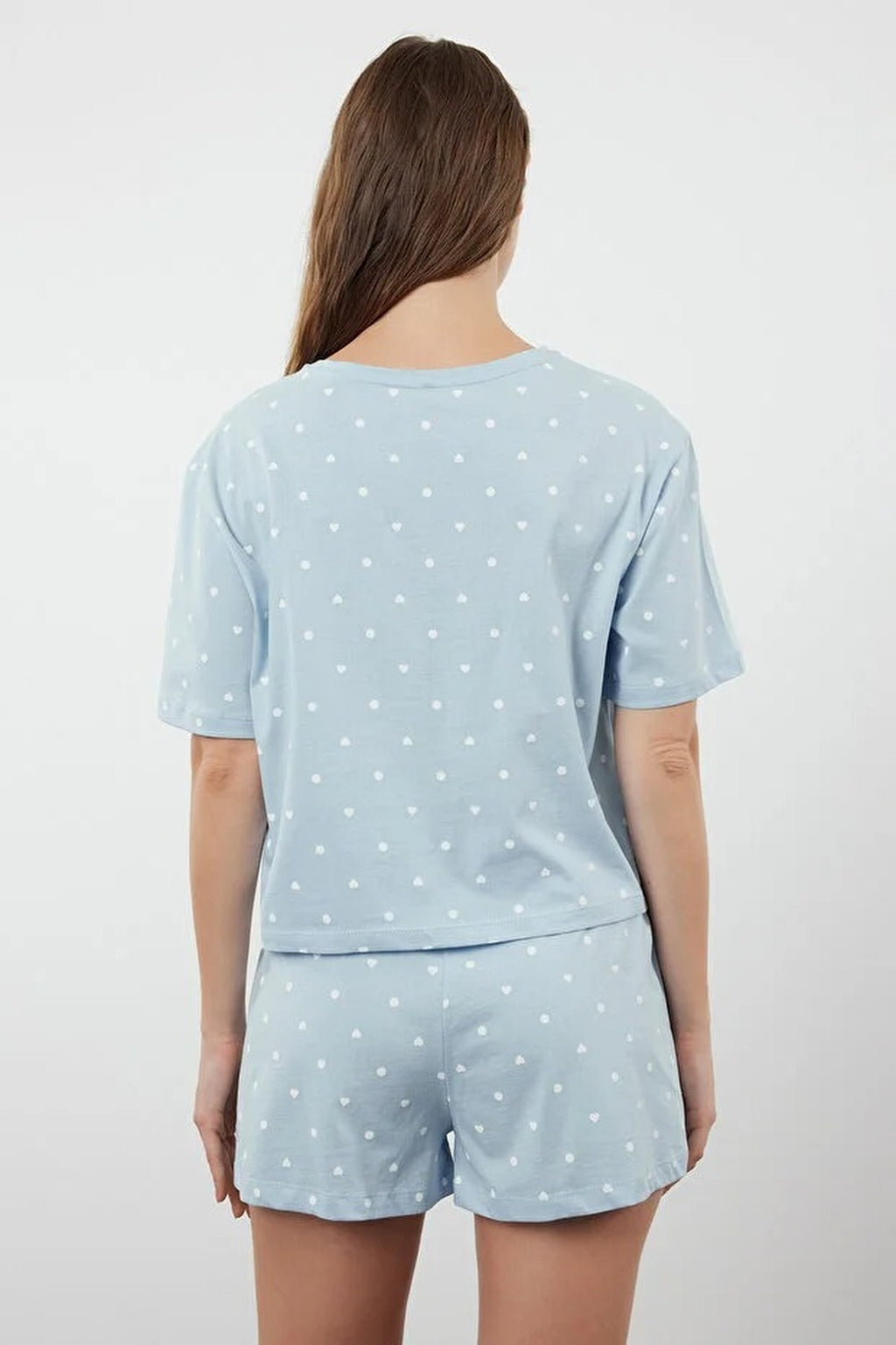 Polka Dot and Heart Print Short Pyjama Set