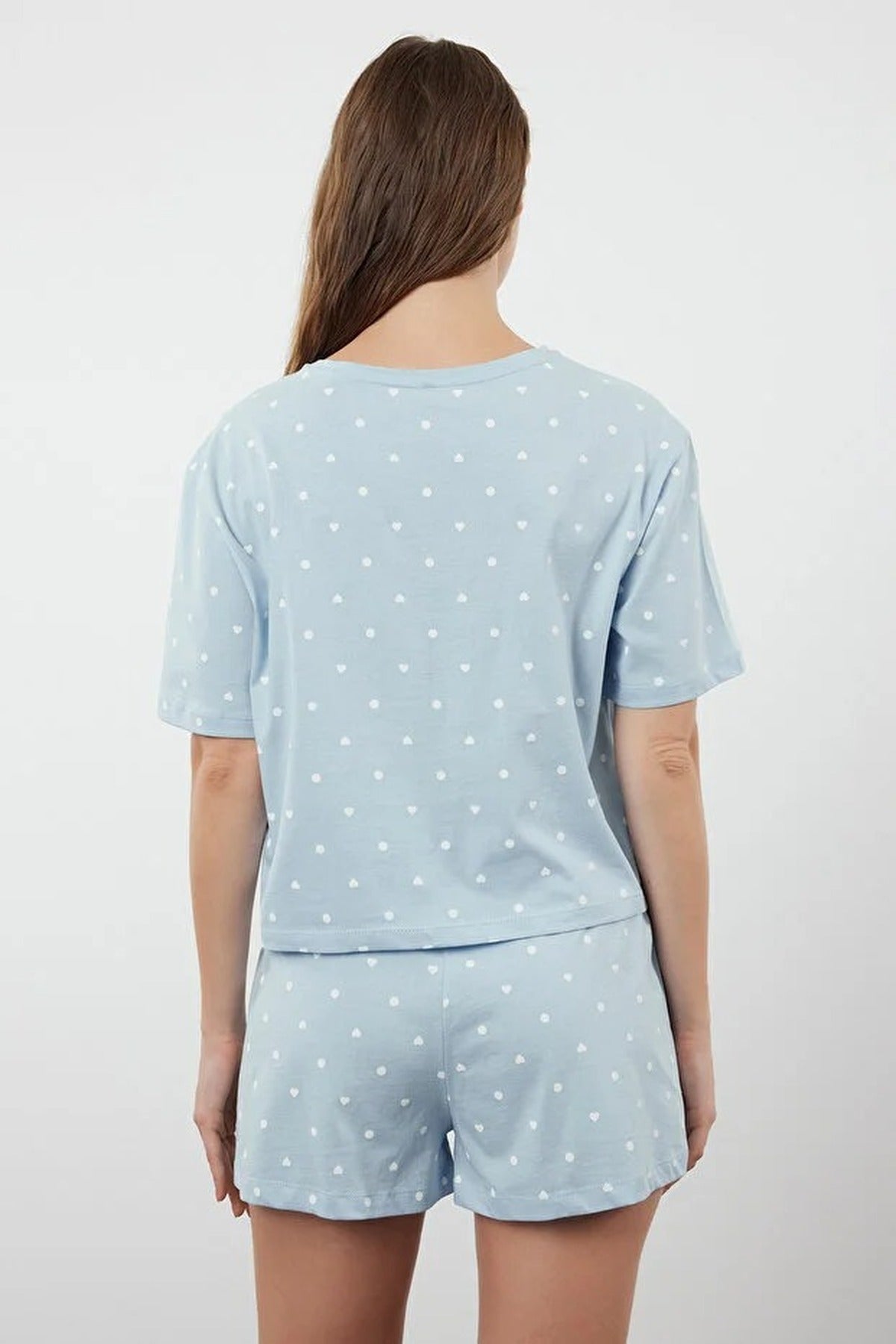 Polka Dot and Heart Print Short Pyjama Set