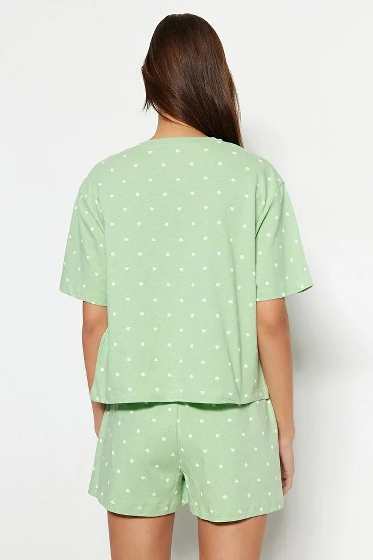 Polka Dot and Heart Print Short Pyjama Set