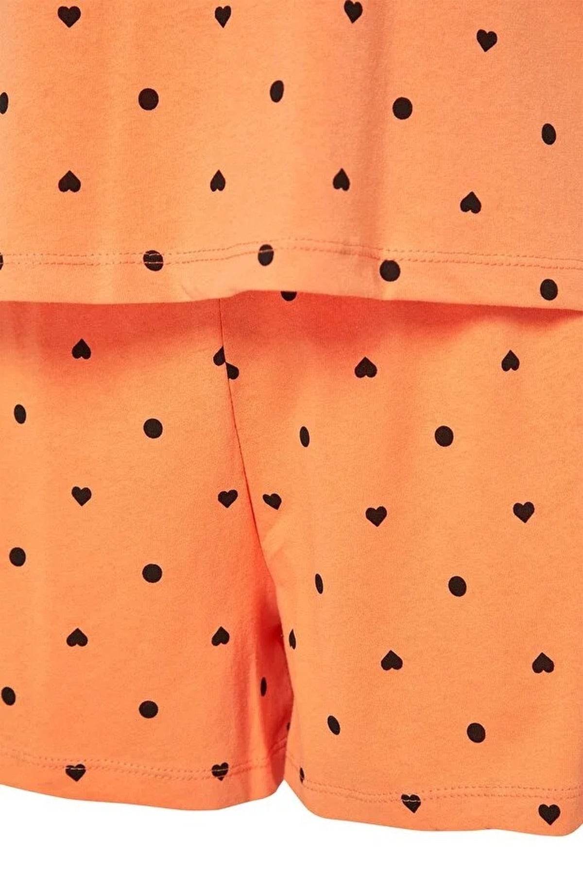 Polka Dot and Heart Print Short Pyjama Set