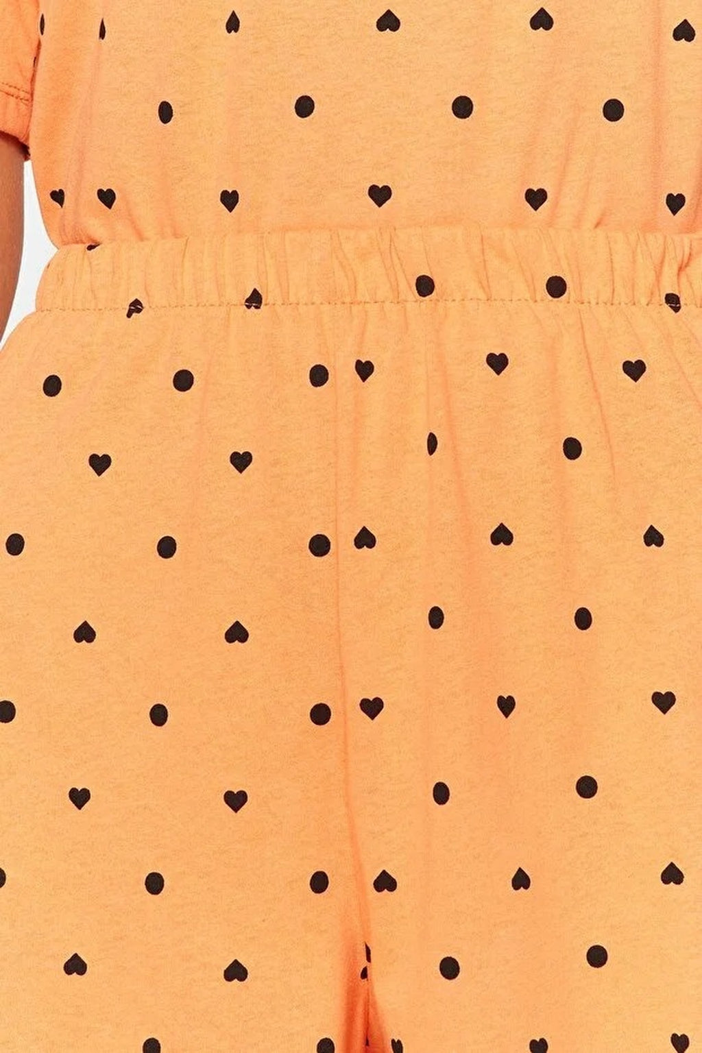 Polka Dot and Heart Print Short Pyjama Set