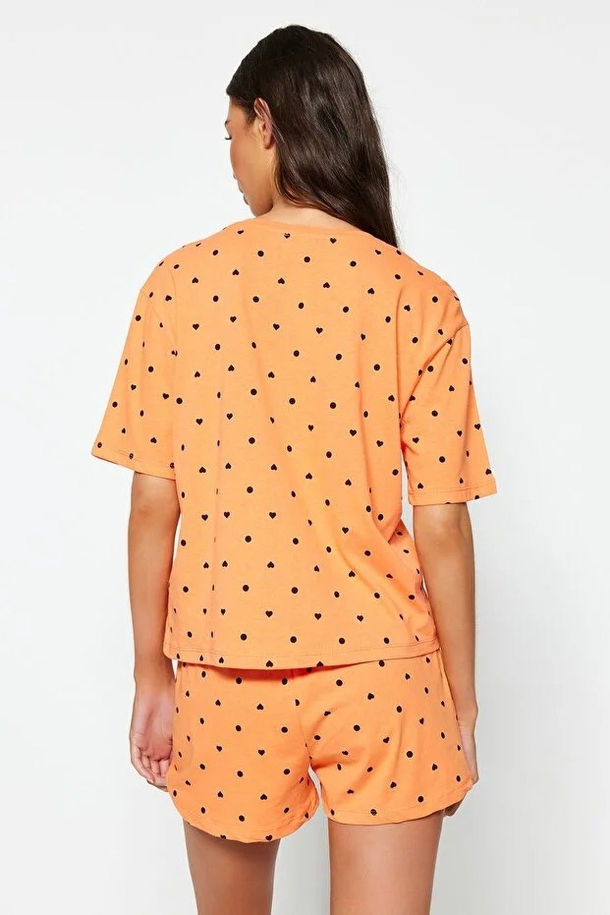 Polka Dot and Heart Print Short Pyjama Set