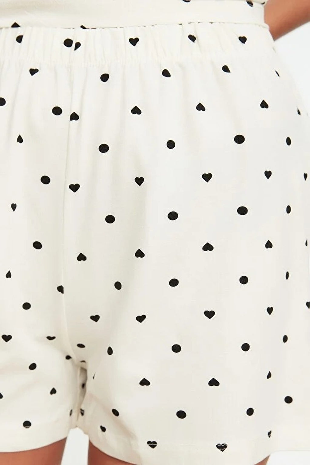 Polka Dot and Heart Print Short Pyjama Set