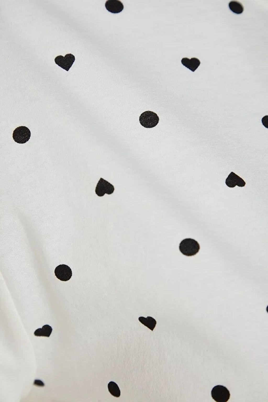 Polka Dot and Heart Print Short Pyjama Set