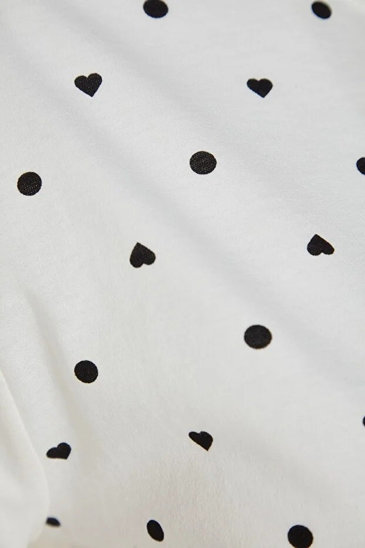 Polka Dot and Heart Print Short Pyjama Set