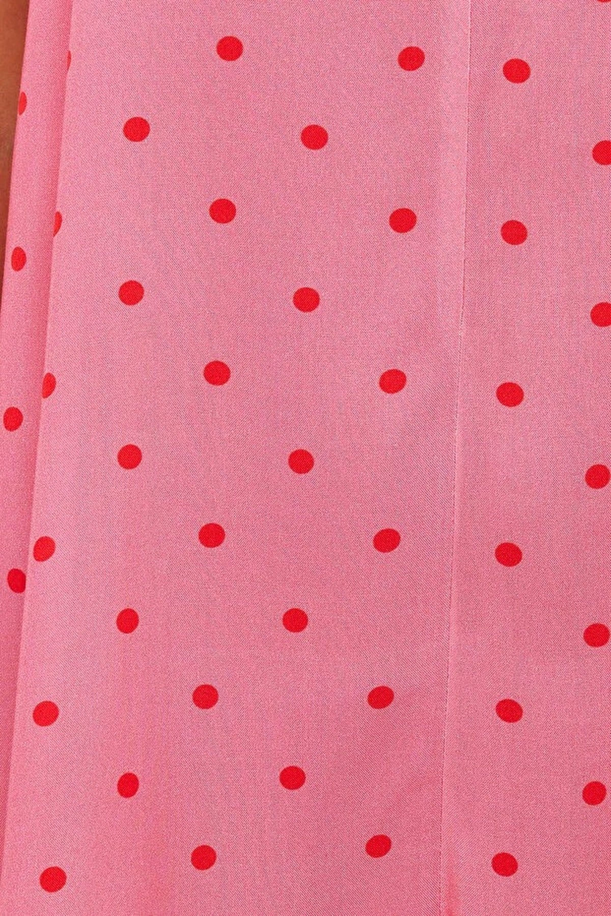 Polka Dot Ruffled Strappy Viscose Woven Playsuıt