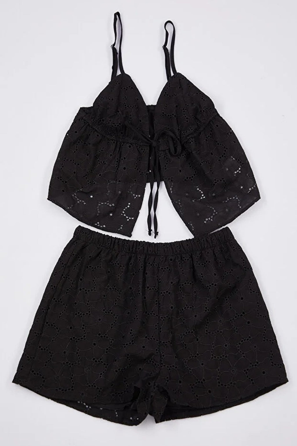 Floral Embroidered Lined Cami Top and Shorts Pyjama Set