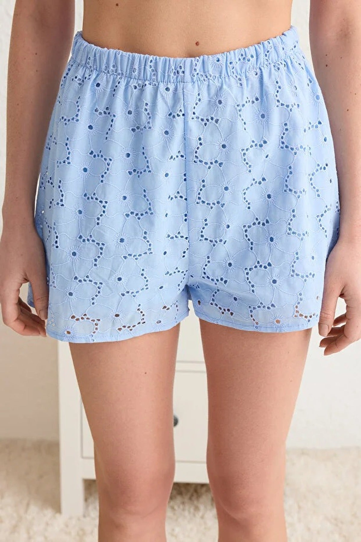 Floral Embroidered Lined Cami Top and Shorts Pyjama Set
