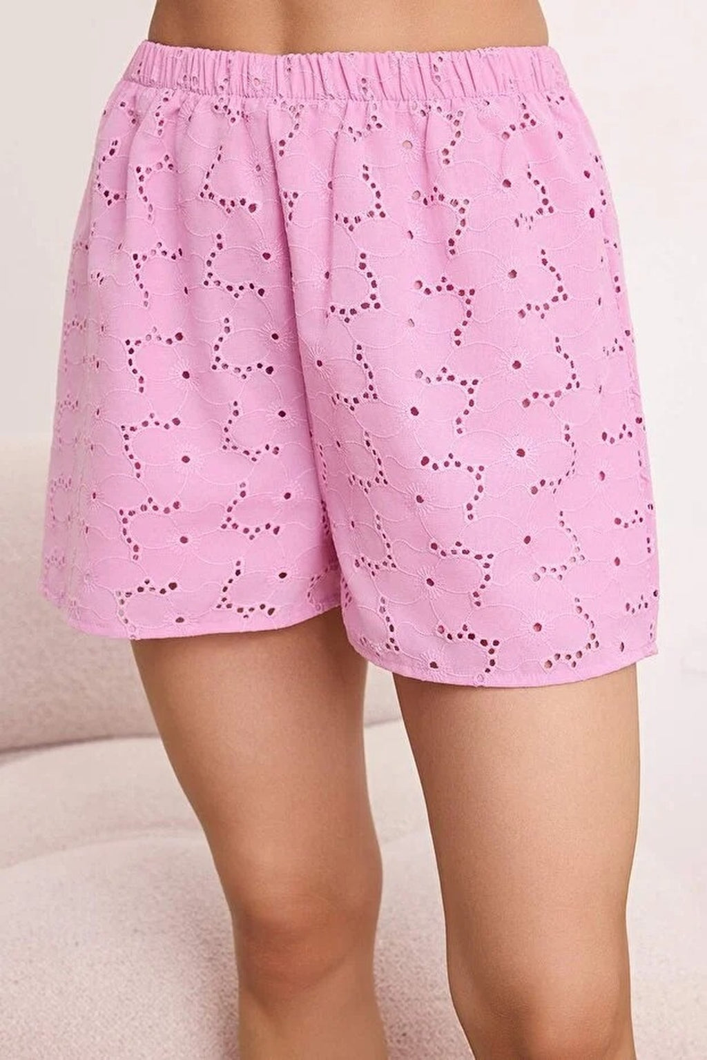 Floral Embroidered Lined Cami Top and Shorts Pyjama Set