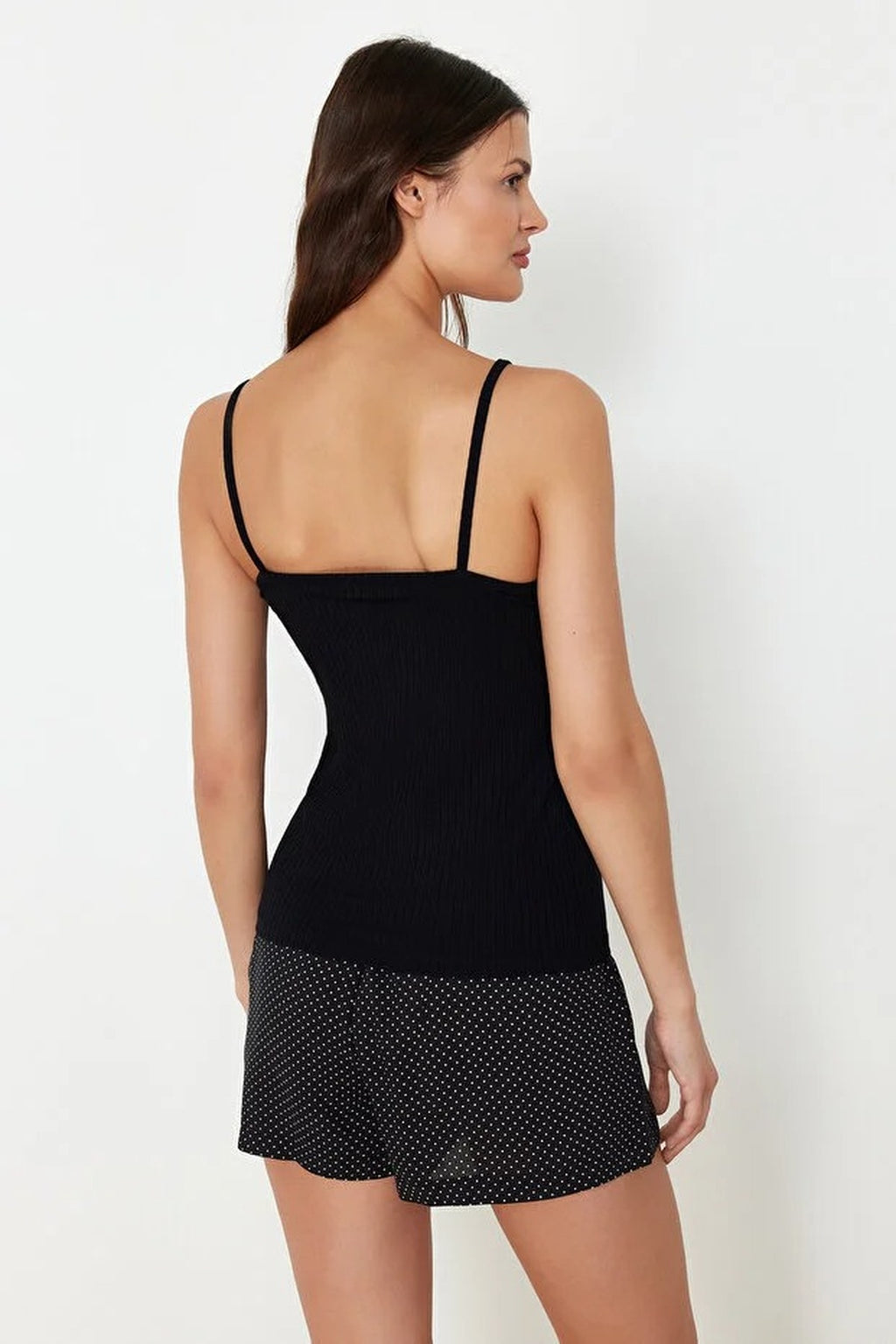 Polka Dot Button Detail Cami Strap Short Pyjama