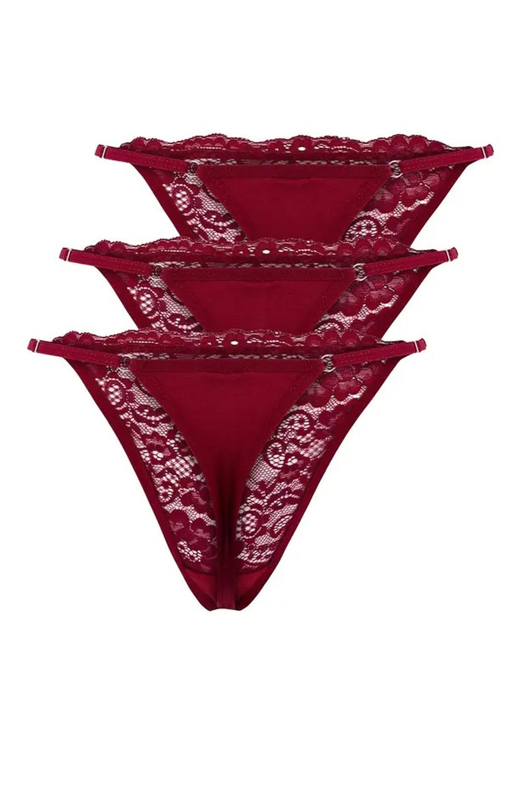3-Pack Lace Thong Knitted Panties